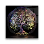 Tree of Life 2 - Square Wall Glass Art