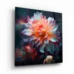 Flower Illustration 3 - Square Wall Glass Art