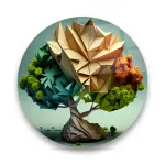 Tree of Life 5 - Circle Wall Glass Art