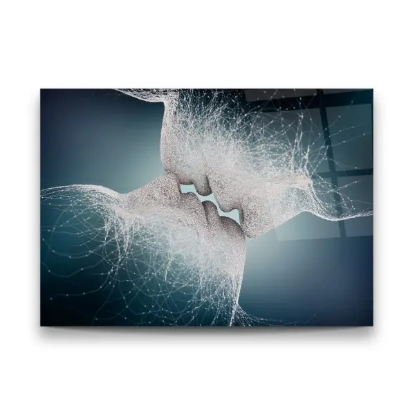 Kiss Abstract Manipulation - Horizontal Wall Glass Art