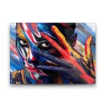 Colorful Painted Man - Horizontal Wall Glass Art