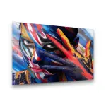 Colorful Painted Man - Horizontal Wall Glass Art
