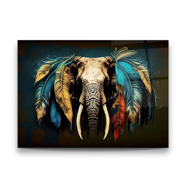 Elephant Manipulation - Horizontal Wall Glass Art