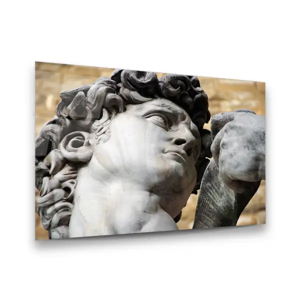 Michelangelo Davud Statue - Horizontal Wall Glass Art