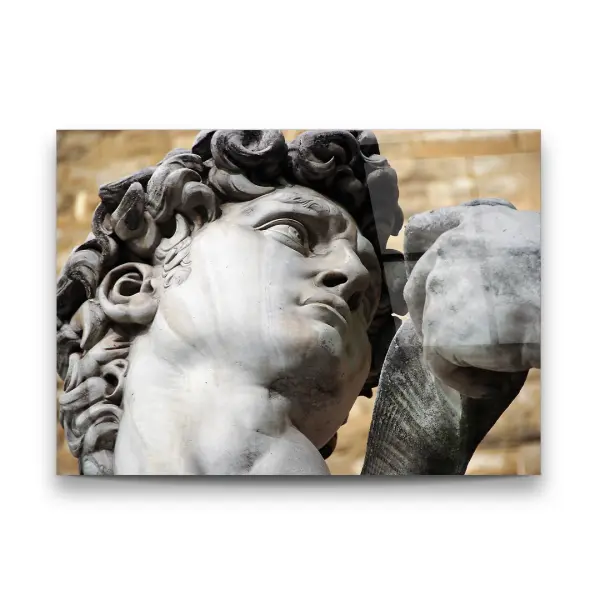 Michelangelo Davud Statue - Horizontal Wall Glass Art