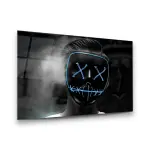 Led Masked Man - Horizontal Wall Glass Art