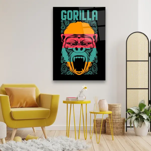 Gorilla - Rectangle Wall Glass Art