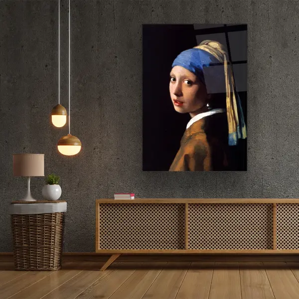 Girl with a Pearl Earring - Rectangle Wall Glass Art