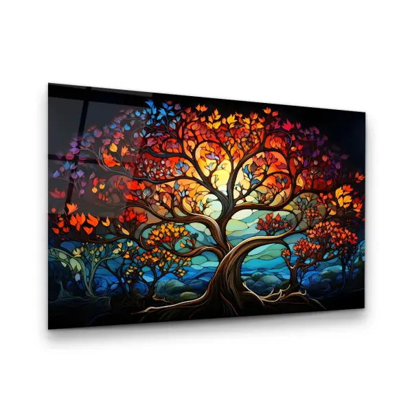 Tree of Life - Horizontal Wall Glass Art