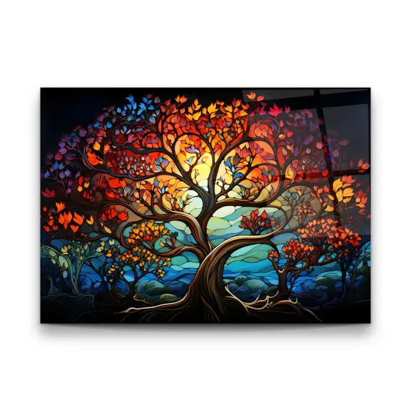 Tree of Life - Horizontal Wall Glass Art