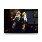 Birds Illustration - Horizontal Wall Glass Art
