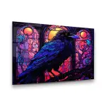Crow Illustration - Horizontal Wall Glass Art