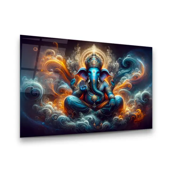 Ganesha - Horizontal Wall Glass Art