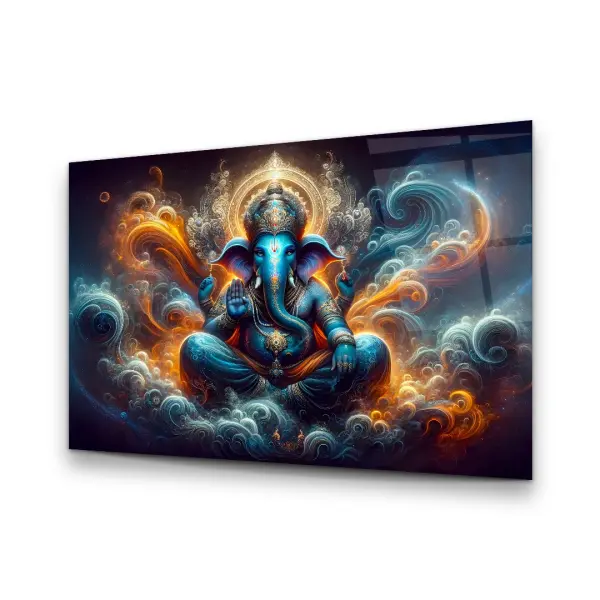 Ganesha - Horizontal Wall Glass Art