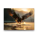 Low Flying Eagle - Horizontal Wall Glass Art