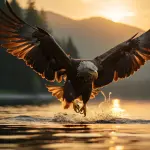 Low Flying Eagle - Horizontal Wall Glass Art