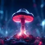 Magic Mushroom - Horizontal Wall Glass Art