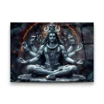 Divine Meditative Shiva - Premium Tempered Glass Wall Art Horizontal