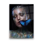 Butterfly Woman - Rectangle Wall Glass Art