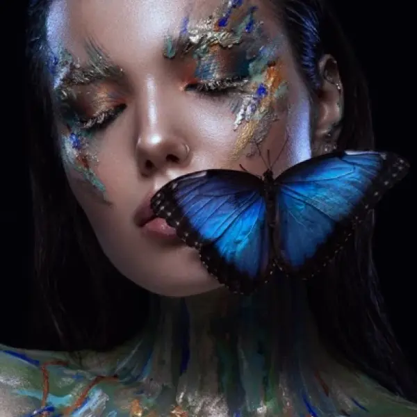 Butterfly Woman - Rectangle Wall Glass Art