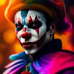 Thoughtful Clown - Rectangle Glass Art