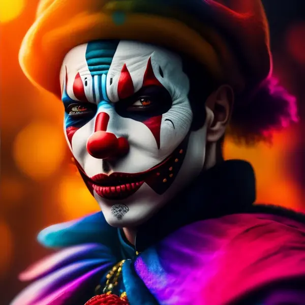 Thoughtful Clown - Rectangle Glass Art