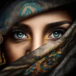 Veiled Woman - Horizontal Glass Art