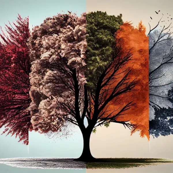 Seasonal Tree - Horizontal Glass Art