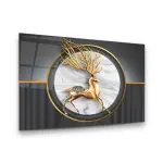 Golden Deer - Horizontal Glass Art