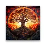 Tree of Life 8 - Square Glass Art