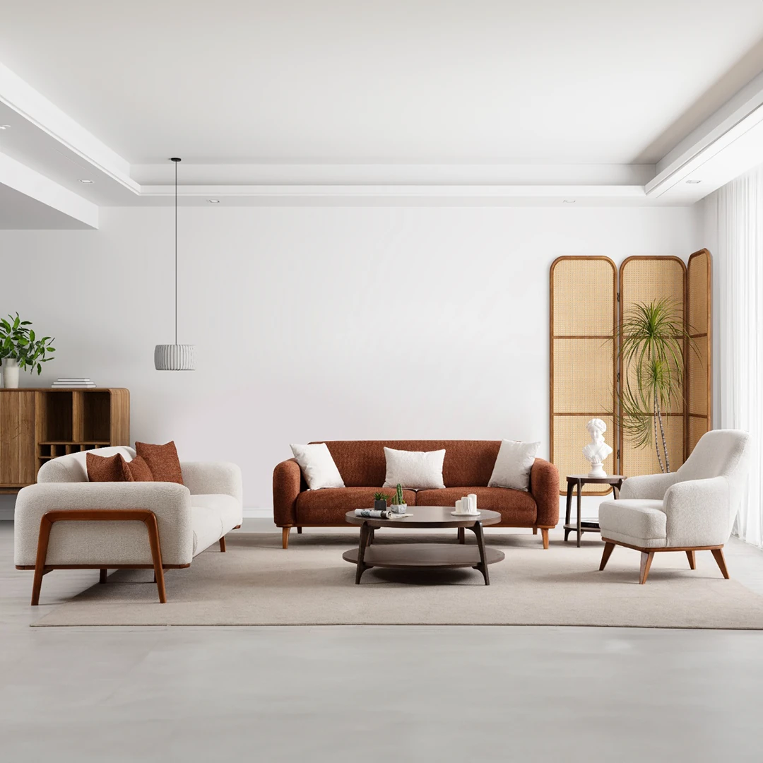 Luna Wooden Sofa Bed Set (3+3+1+1)