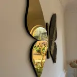  Ferozzi Butterfly Mirror – Elegant Decorative Mirror (Rose Gold,Black and Gold, Black and Silver)
