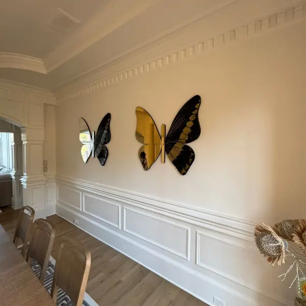  Ferozzi Butterfly Mirror – Elegant Decorative Mirror (Rose Gold,Black and Gold, Black and Silver)