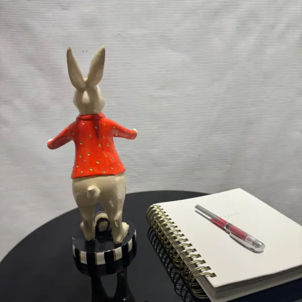 Ferozzi Dapper Red Blazer Rabbit Figurine – Handcrafted Baroque-Inspired Home & Lounge Decor